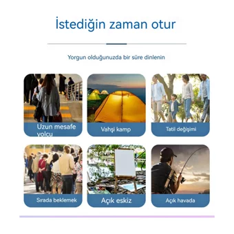 Oloey Plastik Katlanır Kamp Taburesi Mavi