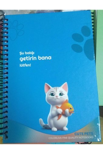 İleritoys Cute Pets A5 Çizgili Orta Boy Mavi Not Defteri