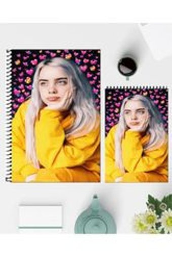 Feroxby Billie Eilish A5 Çizgisiz Orta Boy Çok Renkli Not Defteri