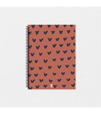 Tabby Design Kalp A4 Çizgisiz Büyük Boy Çok Renkli Not Defteri