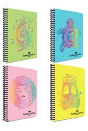 Faber Castell A4 Kareli Büyük Boy Çok Renkli 4'lü Not Defteri