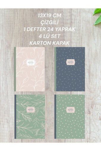 Seyfikirtasiye A6 Çizgili Düz Küçük Boy Mavi 4'lü Set Not Defteri