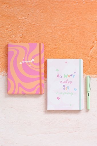 Matt Notebook A5 Noktalı Lastikli Orta Boy Çok Renkli 2'li Set Not Defteri