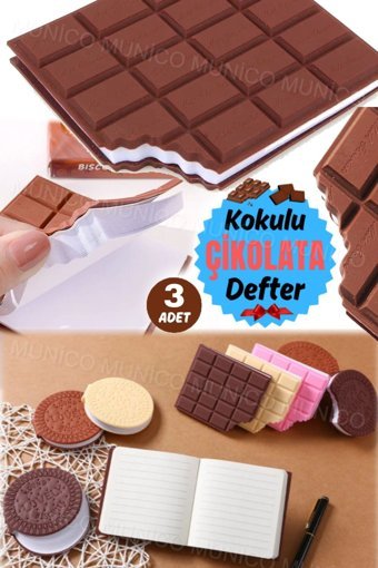Munico Çikolatalı B5 Çizgili Küçük Boy Kahverengi 3'lü Not Defteri