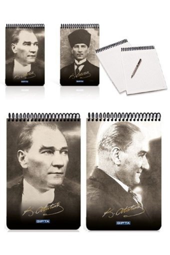 Gıpta Atatürk A5 Çizgisiz Orta Boy Beyaz Not Defteri