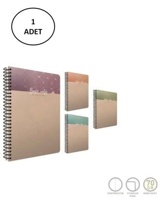 Gıpta Basic A4 Kareli Orta Boy Kahverengi Not Defteri