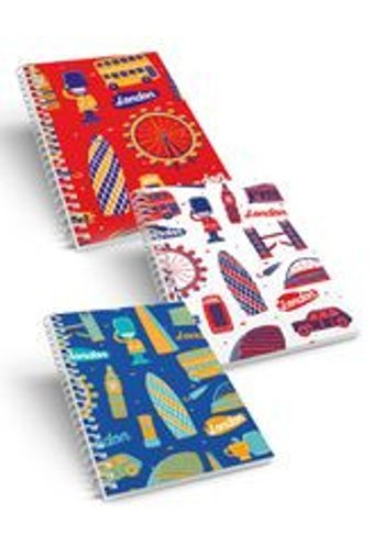 Conotes London Series A5 Kareli Spiralli Orta Boy Çok Renkli 3'lü Set Not Defteri