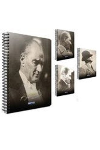 Gıpta Atatürk A4 Kareli Büyük Boy Siyah Not Defteri
