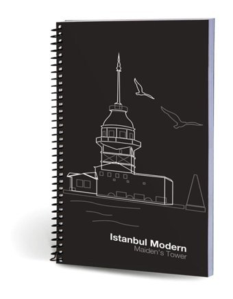 Le Color Kız Kulesi A5 Çizgili Orta Boy Kahverengi Not Defteri