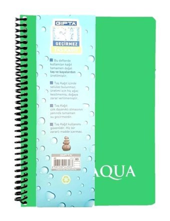 Gıpta Aqua Neon A5 Çizgili Orta Boy Yeşil Not Defteri