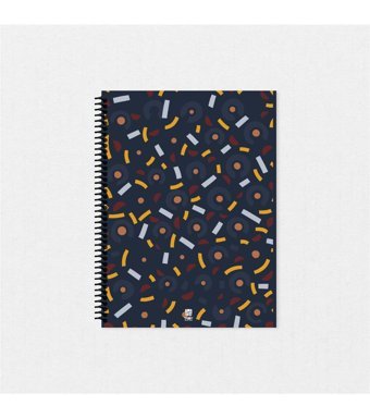Tabby Design Soyut A4 Çizgisiz Büyük Boy Çok Renkli Not Defteri