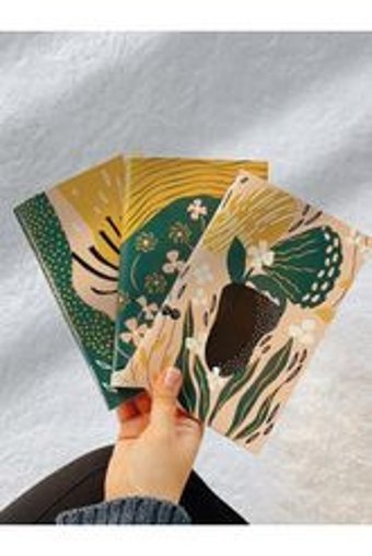 Juno Paper Juno A5 Çizgisiz Düz Orta Boy Çok Renkli 3'lü Set Not Defteri