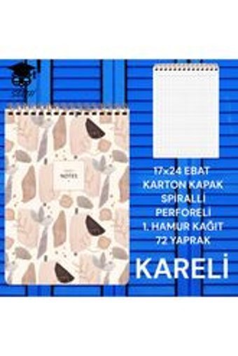 Seyfikirtasiye B5 Kareli Orta Boy Gri Not Defteri