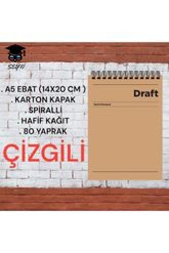 Seyfikirtasiye A5 Çizgili Orta Boy Kahverengi Not Defteri
