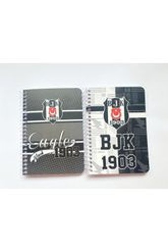 Timon Beşiktaş A6 Çizgili Spiralli Küçük Boy Siyah 2'li Set Not Defteri
