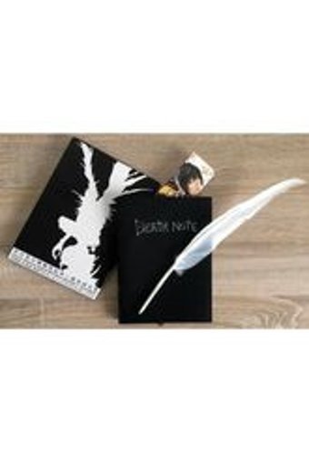 Meyra Accessories Death Note Kalemli A7 Çizgili Düz Küçük Boy Siyah Set Not Defteri