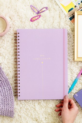 Matt Notebook A4 Kareli Büyük Boy Mor Not Defteri