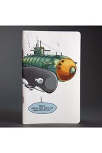 Süper Penguen Balina Ve Denizaltı A5 Çizgili Orta Boy Beyaz Not Defteri