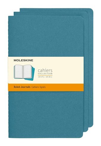 Moleskine Cahier Large A5 Çizgili Orta Boy Mavi 3'lü Not Defteri