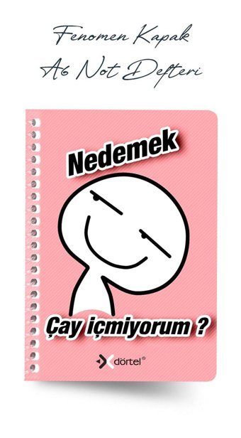 Dortel A6 Kareli Küçük Boy Pembe Not Defteri