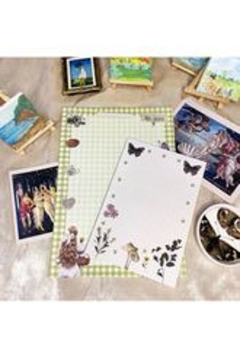Merccuri Crafts Cottagecore A4 Çizgisiz Düz Büyük Boy Yeşil 2'li Set Not Defteri