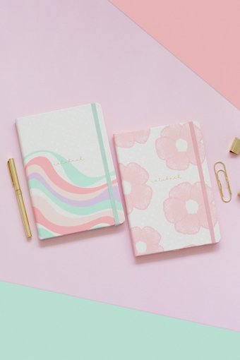 Matt Notebook A5 Çizgili Spiralli Orta Boy Pembe 2'li Set Not Defteri