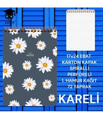 Seyfikirtasiye B5 Kareli Orta Boy Çok Renkli Not Defteri
