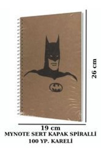 Mynote Batman B5 Kareli Orta Boy Kahverengi Not Defteri