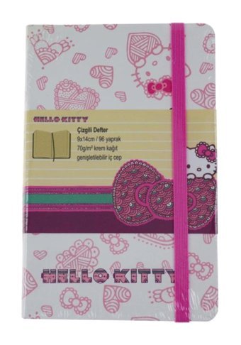 Mynote Hello Kitty A7 Çizgili Küçük Boy Beyaz Not Defteri