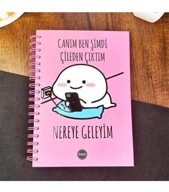 Attach Canım Ben Şimdi Çileden Çıktım A5 Çizgisiz Orta Boy Çok Renkli Not Defteri