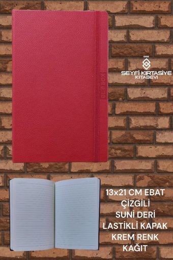 Seyfikirtasiye A5 Çizgili Orta Boy Kırmızı Not Defteri
