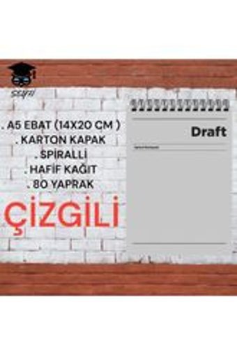 Seyfikirtasiye A5 Çizgili Orta Boy Gri Not Defteri