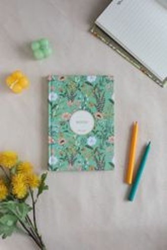Hiddenpaperco Çiçek A5 Çizgisiz Orta Boy Yeşil Not Defteri