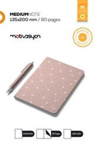 Motivasyon Yayınları A5 Çizgisiz Orta Boy Pembe Not Defteri