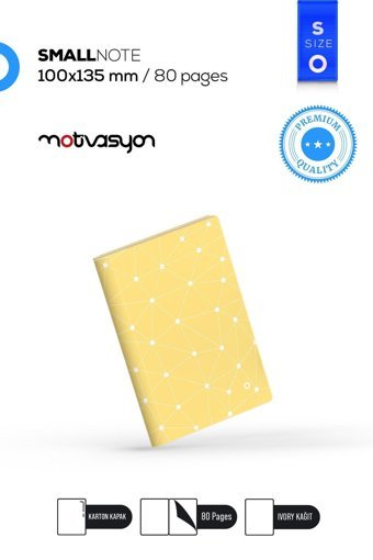 Motivasyon Yayınları Geo A5 Çizgisiz Orta Boy Sarı Not Defteri