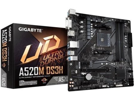 Gigabyte Gıgabyte A520m-ds3h Ddr4 M2 Pcıe Nvme Hdmı Dvı Dp Pcıe 16x V3.0 Am4 Matx