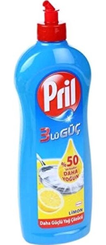 Pril 3 lü Güç Limon Kokulu Sıvı El Bulaşık Deterjanı 6x1.35 lt