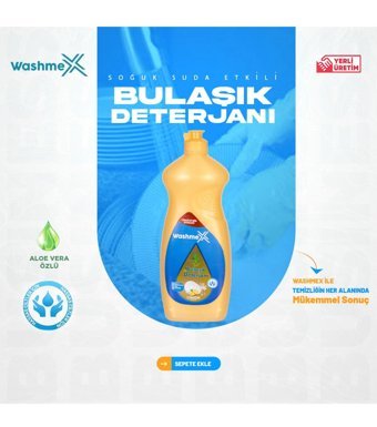 Washmex Aloe Vera-Limon Kokulu Sıvı El Bulaşık Deterjanı 650 ml