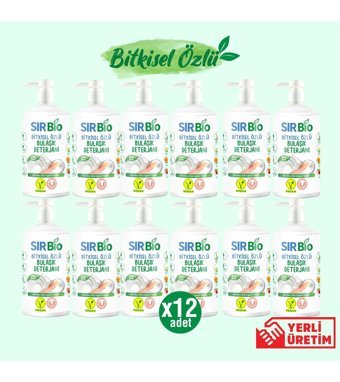 Sır Bio Bitki Özü Kokulu Organik Sıvı El Bulaşık Deterjanı 12x1000 ml