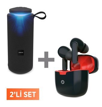 Polosmart FS46 Bluetooth Hoparlör Siyah + Polosmart FS58 Tws Kablosuz Kulaklık Siyah