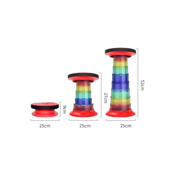 Plz Shop Plastik Katlanır Teleskopik Kamp Taburesi Siyah