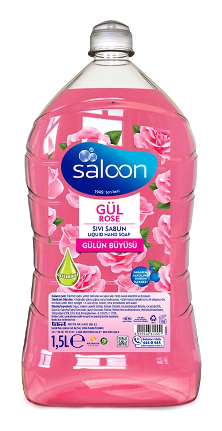 Saloon Gül Nemlendiricili Parabensiz Alkolsüz 1.5 lt Sıvı Sabun