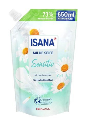 Isana Yedek Sensitive Papatya Nemlendiricili Parabensiz Alkolsüz Vegan 850 ml Sıvı Sabun