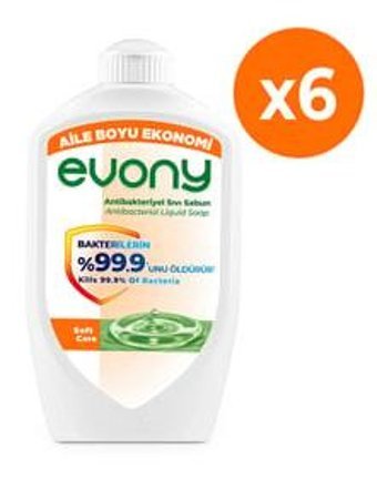 Evony Soft Care Nemlendiricili Antibakteriyel 6'lı 1.5 lt Sıvı Sabun