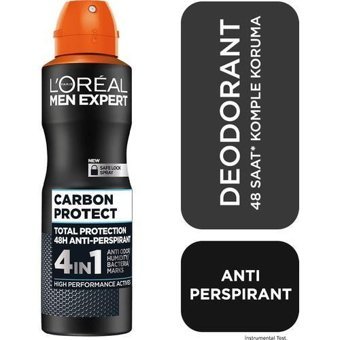 L'Oréal Paris Expert Carbon Protect Pudralı Ter Önleyici Antiperspirant Sprey Erkek Deodorant 150 ml