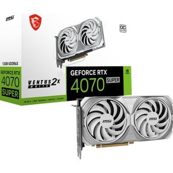 Msi Ventus 2X OC White RTX 4070 Super 12 GB GDDR6X PCI-Express X16 DirectX 12 Ultimate SLI Crossfire 2 Fanlı Fanlı Soğutma 192 Bit Gaming Nvidia Ekran Kartı
