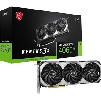 Msi Ventus 3X OC RTX 4060 Tİ 8 GB GDDR6 PCI-Express 4.0 DirectX 12 Ultimate 3 Fanlı Fanlı Soğutma 128 Bit Gaming Nvidia Ekran Kartı