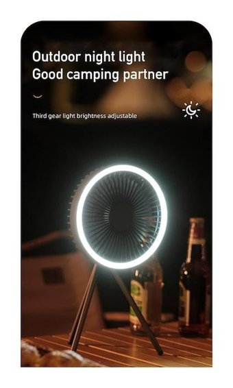 Yucama Tripodlu Işıklı Mini Masaüstü Vantilatör