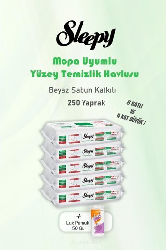 Sleepy Beyaz Sabunlu 250 Yaprak 8'li Islak Mendil