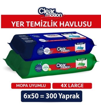 Clear Motion 300 Yaprak 6'lı Islak Mendil